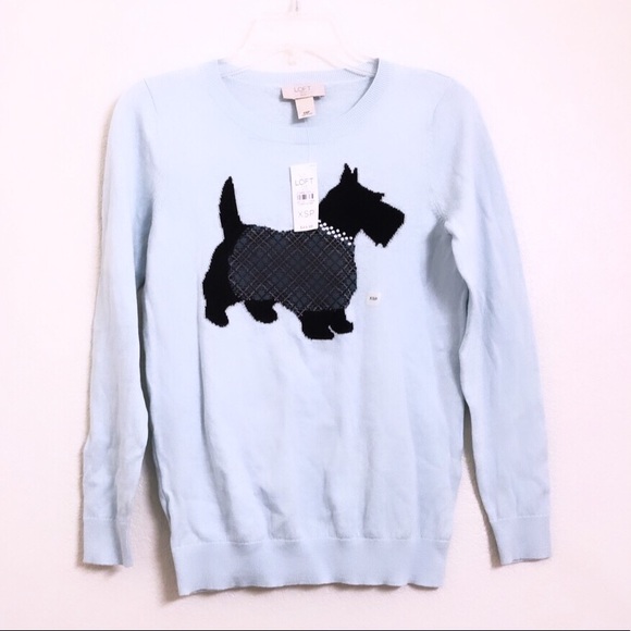 LOFT Sweaters - Loft Outlet Petite Plaid Scottie Dog Sweater NWT
